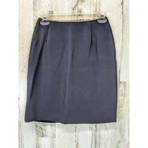 ALIA Sz 4 Navy Knee Length Pencil Skirt Lined Back Slit Zipper Back Blue